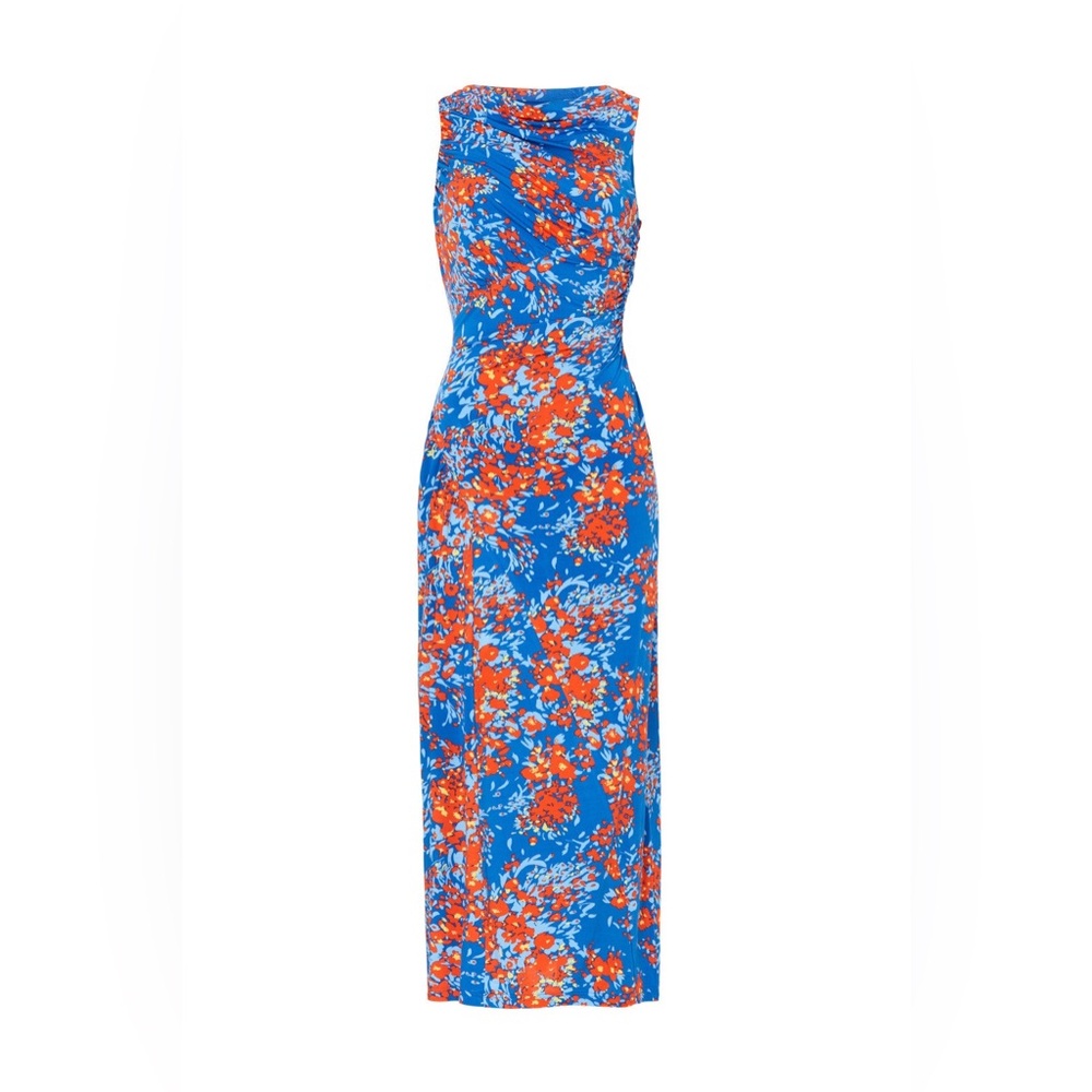 Atlein Collective RTR Ruched Floral Midi Dress | S